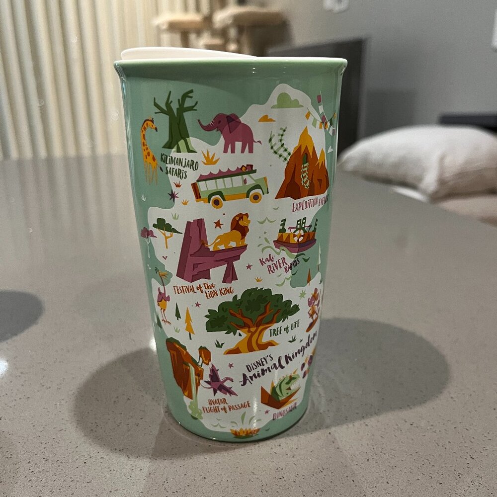BNWT 2020 Disney Parks Starbucks Animal Kingdom Ceramic Tumbler Coffee Mug